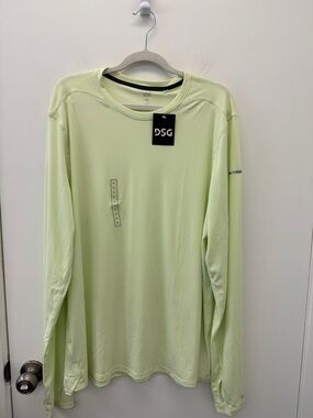 Mens DSG Long-Sleeve Crew Performance Shirt - Pale Green